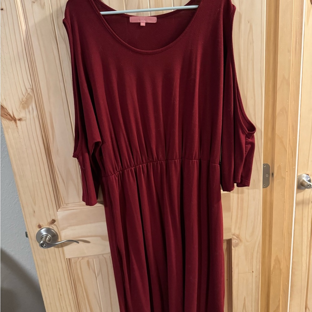 Elegant Burgundy Women's Dress